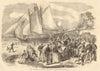 The volunteers at Brighton: the beach on Easter Sunday. Sussex. Society 1866