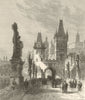 Prague, the chief city of Bohemia. Czech Republic 1866 old antique print
