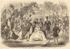 The season in Paris: Entre les Lacs, Bois de Boulogne. Society 1866 old print