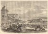 The afternoon promenade at Biarritz. Pyrénées-Atlantiques 1866 old print