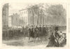 The King & Queen of Belgium inspecting the volunteers at Brussels 1866 print