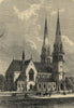 The new Cathedral of St. Andrew, Inverness. Scotland. Churches 1866 old print