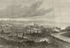 The great fire at Quebec: view from the Marine Hospital. Canada 1866 old print