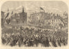 Norwich music festival. The royal party in the market-place. Norfolk 1866