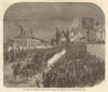 The Prince & Princess of Wales. Triumphal arch at Diss. Norfolk 1866 old print