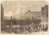 The Holborn Valley Viaduct, in course of construction. London 1867 old print