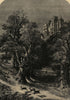 Merlewood Chase. Cumbria. Historic Houses 1867 old antique print picture