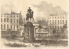 A sketch in Leicester Square. London 1868 old antique vintage print picture
