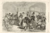 Austrian Passenger Steam Boat on the Balaton Lake, Hungary 1868 old print