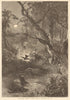 The badger's haunt: a summer night in the woods. Mammals 1868 old print