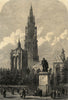 The Place Vert, Antwerp. Belgium 1868 old antique vintage print picture