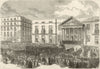 Glorious Revolution Spain: Armed populace marching before the Junta, Madrid 1868