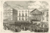 Glorious Revolution Spain: Armed populace marching before the Junta, Madrid 1868