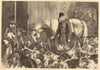 Frost-bound. drawn by S. Carter. Hunting. Dogs 1868 old antique print picture