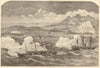 Dover from the sea - the Naval Squadron attacking the forts. Kent 1869 print