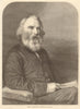 Henry Wadsworth Longfellow. Poets. USA 1869 old antique vintage print picture