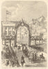 Danish royal wedding: couple entering Copenhagen. Holmens Canal arch 1869