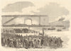 The French Empress & Prince Imperial landing at Bastia, Corsica 1869 old print