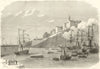 The Imperial visit to Corsica: The Empress's barge crossing Bastia harbour 1869