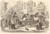 Masquerade on the last day of the carnival at Genoa. Italy. Society 1870 print