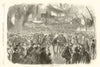 Masquerade Ball at the skating rank, Montreal. Quebec 1870 old antique print
