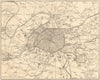 Franco-Prussian War: Fortifications of Paris 1870 old antique map plan chart