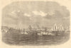 1870 America's Cup. Yacht match: returning to the New York Harbour narrows 1870