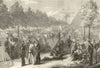 Franco-Prussian War: Troops encamped in the Champs Elysees, Paris 1870 print