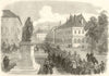 Franco-Prussian War: French prisoners, Place Turenne at Sedan. Ardennes 1870