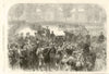 Franco-Prussian War: The King of Prussia arriving at Versailles 1870 old print