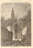 Franco-Prussian War: Strasbourg Cathedral. Bas-Rhin 1870 old antique print