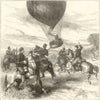 Franco-Prussian War: Issandier Paris balloon descending Dreux. Eure-et-Loir 1870