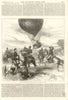 Franco-Prussian War: Issandier Paris balloon descending Dreux. Eure-et-Loir 1870