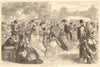 The garden party at Buckingham Palace. London. Society 1871 old antique print