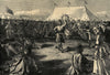 Amusements in the camp of the London Scottish, Wimbledon. Dance 1871 old print