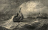 Freshening gale, Scarborough. Fishing boats returning to harbour. Yorkshire 1871
