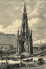 The Scott Monument, Edinburgh. Scotland 1871 old antique vintage print picture
