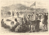 Highland games at Aboyne, Aberdeenshire. Scotland. Athletics 1871 old print