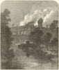 The Burning of Warwick Castle. Warwickshire 1871 old antique print picture