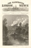 The Burning of Warwick Castle. Warwickshire 1871 old antique print picture