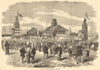 New year's festival procession at Yokohama 1872 old antique print picture