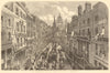 Harvest Thanksgiving day: the procession passing up Ludgate-Hill. London 1872