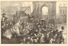 The Oxford & Cambridge Universities boat-race: Hammersmith bridge. Rowing 1872