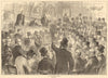 A picture sale in Paris. Art Auctions 1872 old antique vintage print