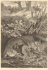 Stealing away. Hunting. Foxes 1872 old antique vintage print picture