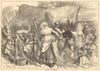 Osier-stripping in Warwickshire. Roof thatching. 1872 old antique print
