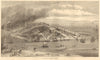 Bird's eye view of Barrow-in-Furness. Cumbria 1872 old antique print picture