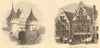 Ghent. Canal Drapers' Hall Porte Rabot Quay Castle Belfry Hotel de Ville 1872