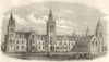 New Charterhouse School buildings at Godalming. Surrey 1872 old antique print