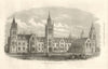 New Charterhouse School buildings at Godalming. Surrey 1872 old antique print